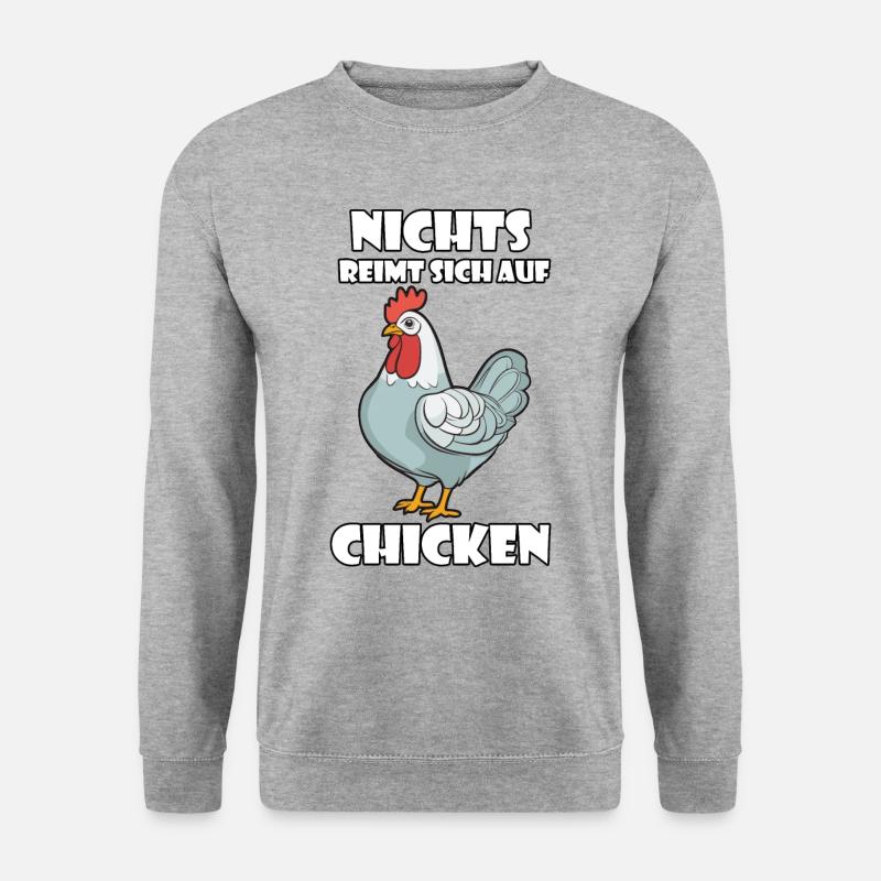 Nichts reimt sich auf Chicken - Unisex Pullover - Weißgrau meliert