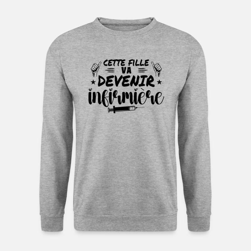 Dieses Mädchen wird Krankenschwester - Unisex Pullover - Weißgrau meliert
