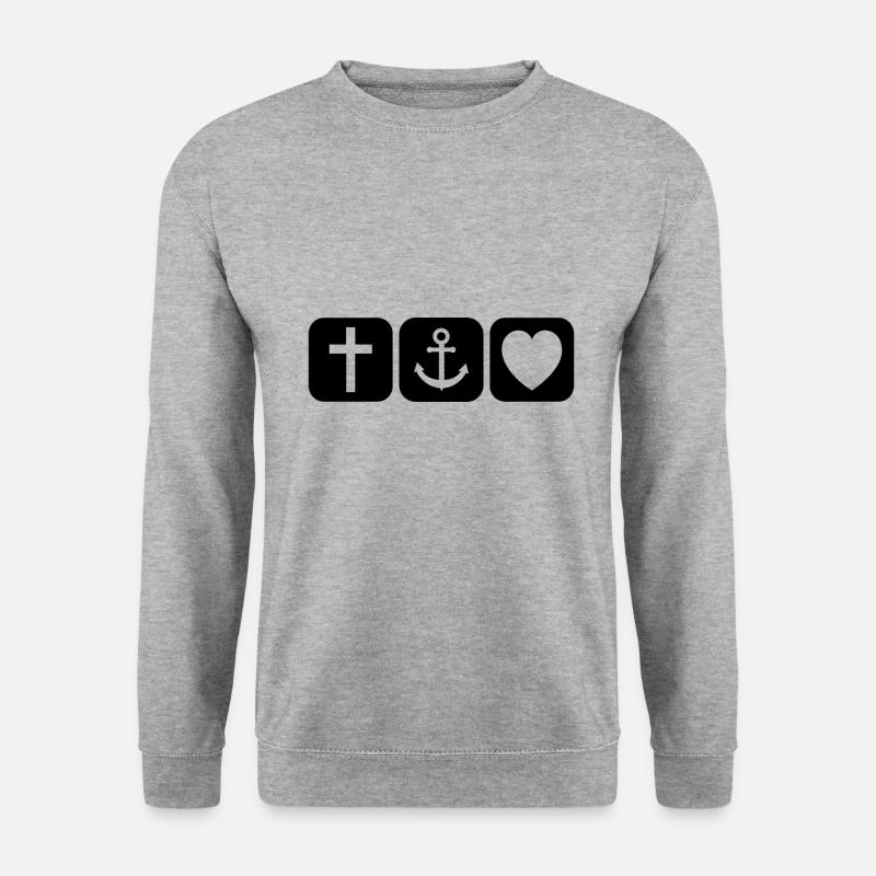 Glaube Hoffnung Liebe - Unisex Pullover - Weißgrau meliert