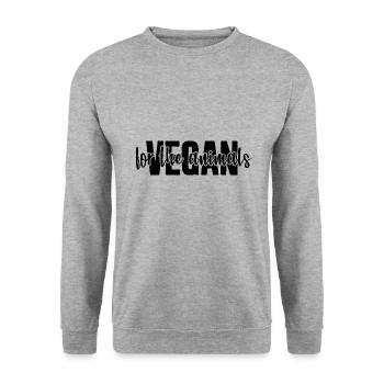 VEGAN FOR THE ANIMALS - Unisex Sweatshirt - salt & pepper - Front - Alina (178cm) & Michal (187cm)