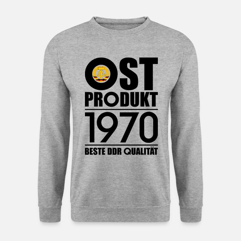 56. GEBURTSTAG OSSI OSTPRODUKT 1970 DDR - Unisex Pullover - Weißgrau meliert