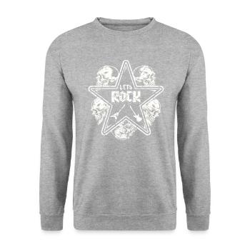 Let's Rock - Unisex Pullover - Weißgrau meliert - Vorne - Alina (178cm) & Michal (187cm)