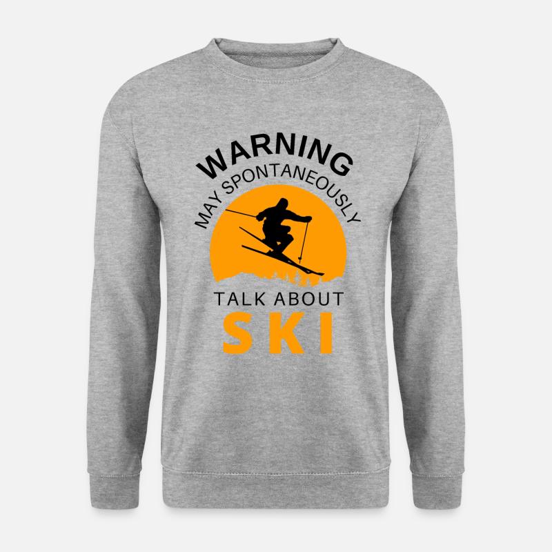 Ski. Ski-Wintersport - Unisex Pullover - Weißgrau meliert