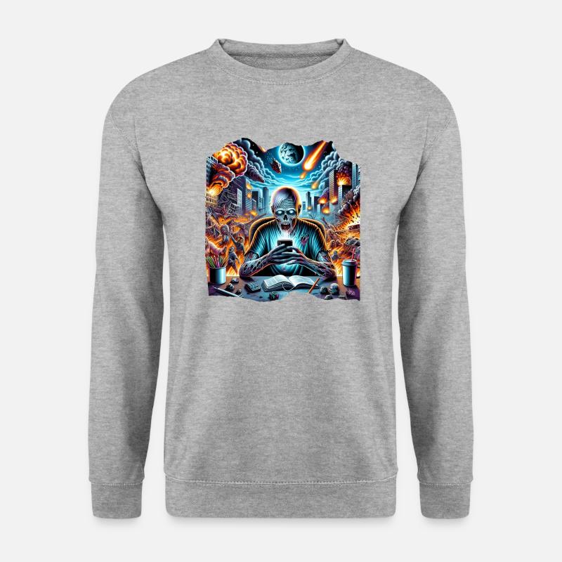 Smombie - Unisex Pullover - Weißgrau meliert