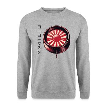 Yoyo Master Japanese Red Sun Yo-Yo - Unisex Sweatshirt - salt & pepper - Front - Alina (178cm) & Michal (187cm)