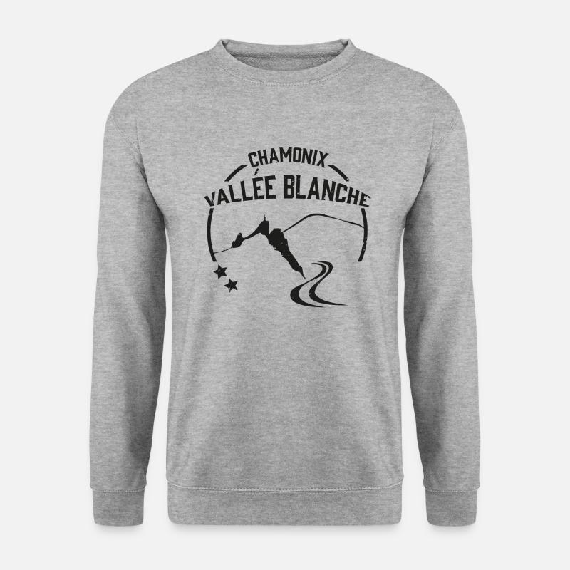 aiguille du midi chamonix retro - leewarddesign - Unisex Pullover - Weißgrau meliert