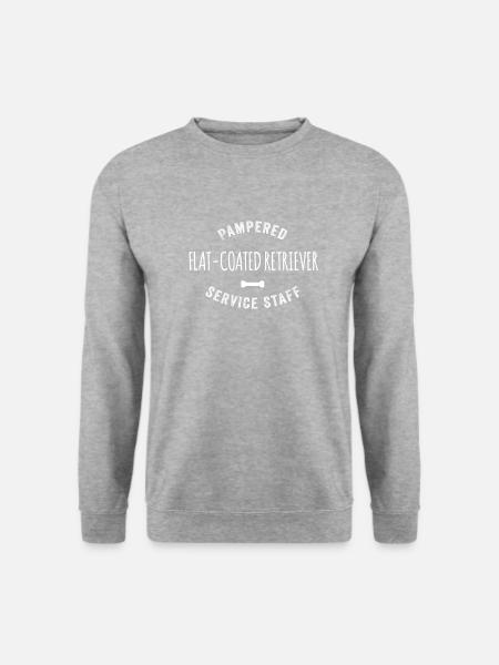 Verwöhntes flat coated Retriever Dog Servicepersonal - Unisex Pullover - Weißgrau meliert
