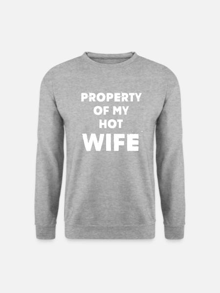 Eigentum meiner heißen Frau - Unisex Pullover - Weißgrau meliert