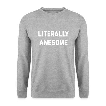 Buchstäblich großartig - Unisex Pullover - Weißgrau meliert - Vorne - Alina (178cm) & Michal (187cm)