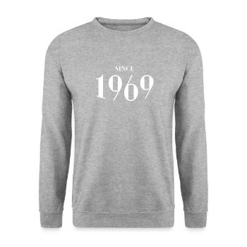 Lustiger Geburtstag seit 1969 - Unisex Pullover - Weißgrau meliert - Vorne - Alina (178cm) & Michal (187cm)
