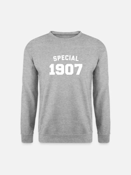 Lustiges Geburtstags-Special 1907 - Unisex Pullover - Weißgrau meliert