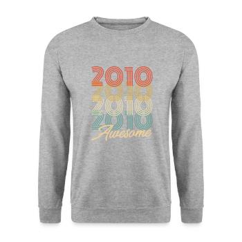 Funny Birthday Awesome 2010 - Unisex Sweatshirt - salt & pepper - Front - Alina (178cm) & Michal (187cm)