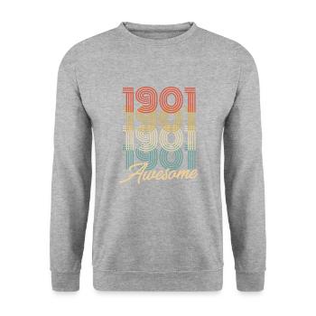 Drôle d’anniversaire génial 1901 - Sweat-shirt Unisexe - gris chiné - Devant - Alina (178cm) & Michal (187cm)