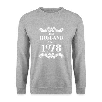 Best Husband Since 1978 Wedding Anniversary - Unisex Sweatshirt - salt & pepper - Front - Alina (178cm) & Michal (187cm)