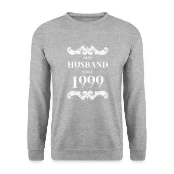 Best Husband Since 1999 Wedding Anniversary - Unisex Sweatshirt - salt & pepper - Front - Alina (178cm) & Michal (187cm)