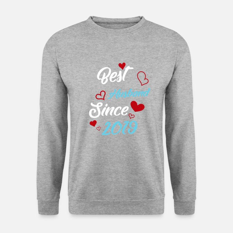 Bester Ehemann seit 2019 Hochzeit - Unisex Pullover - Weißgrau meliert