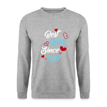 Anniversaire Meilleure épouse depuis 1911 Mariage - Sweat-shirt Unisexe - gris chiné - Devant - Alina (178cm) & Michal (187cm)