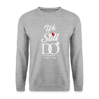 We Still Do Since 1980 Wedding Anniversary - Unisex Sweatshirt - salt & pepper - Front - Alina (178cm) & Michal (187cm)