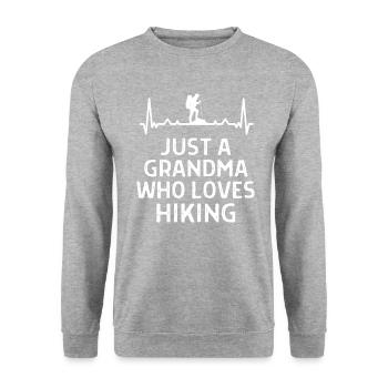 Klettern Kletterer Hiking Sprüche Geschenk - Unisex Pullover - Weißgrau meliert - Vorne - Alina (178cm) & Michal (187cm)
