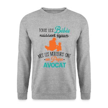 The best babies have an avocado daddy - Unisex Sweatshirt - salt & pepper - Front - Alina (178cm) & Michal (187cm)