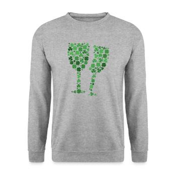 Two glasses celebration filled with different - Unisex Sweatshirt - salt & pepper - Front - Alina (178cm) & Michal (187cm)