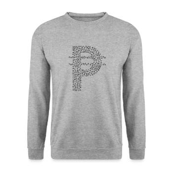 Snowflakes Word Cloud in Cur Peso Shape (Black) - Unisex Sweatshirt - salt & pepper - Front - Alina (178cm) & Michal (187cm)