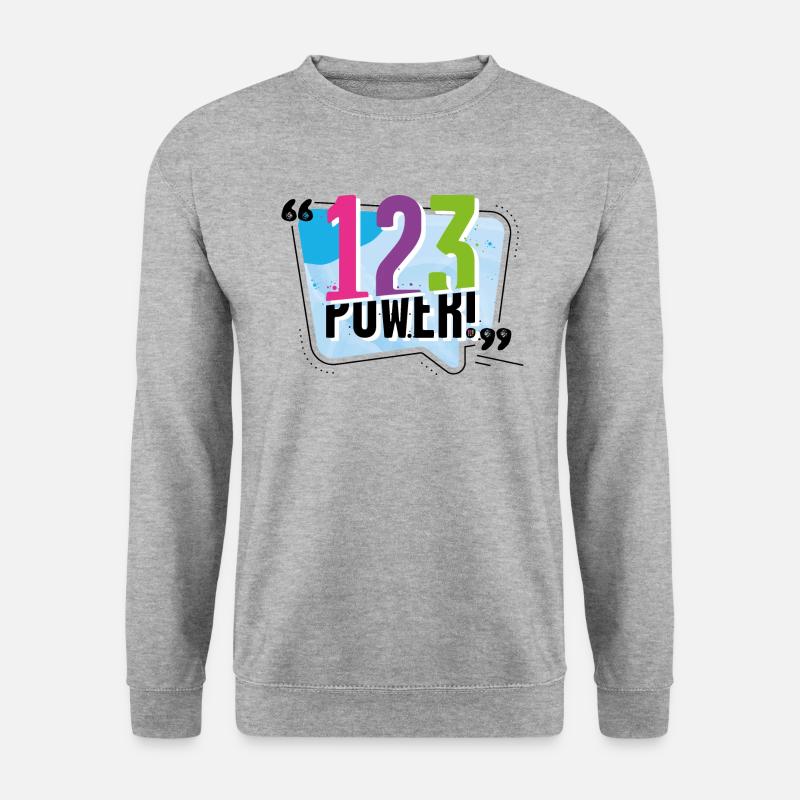 Die Drei !!! 1, 2, 3 Power! - Unisex Pullover - Weißgrau meliert