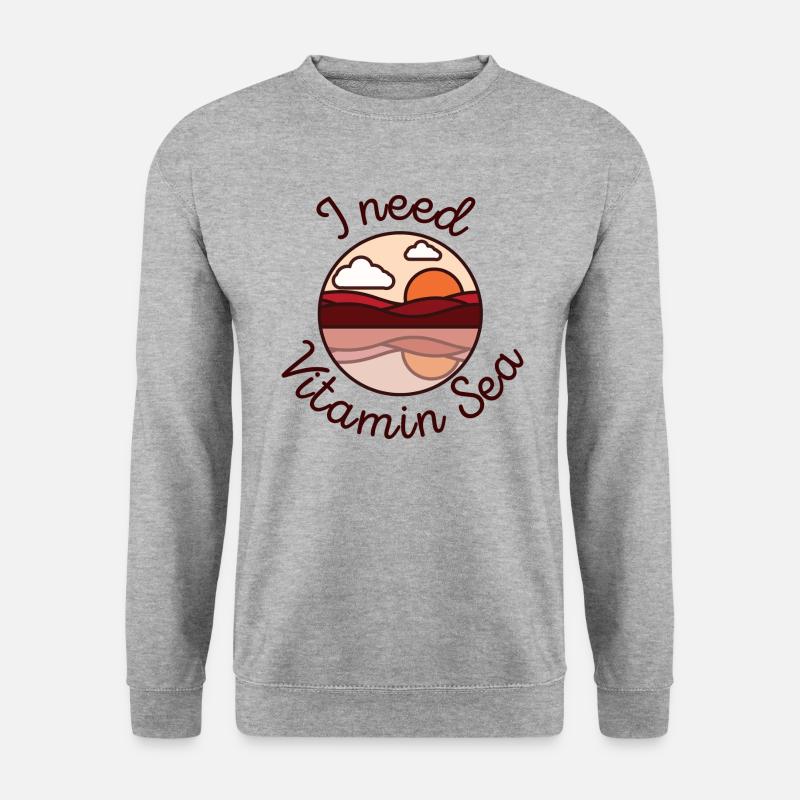 I need Vitamin Sea - Ich brauche Vitamin See - Unisex Pullover - Weißgrau meliert