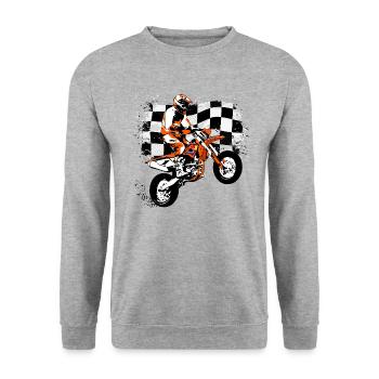 Supermoto Racing - Supermotard - Sweat-shirt Unisexe - gris chiné - Devant - Alina (178cm) & Michal (187cm)