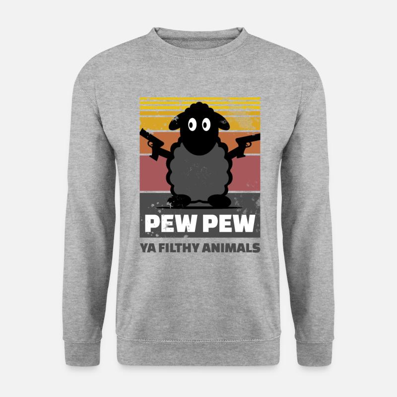 lustiges Schaf - Unisex Pullover - Weißgrau meliert