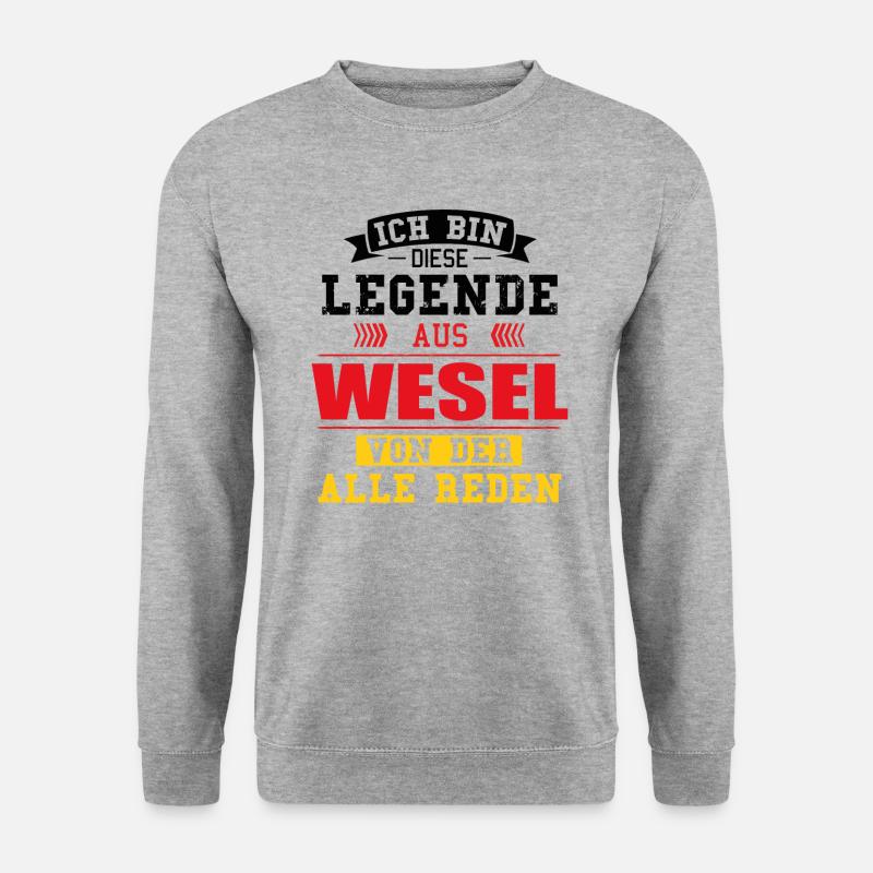 Stadt Wesel Deutschland Legende Spruch - Unisex Pullover - Weißgrau meliert