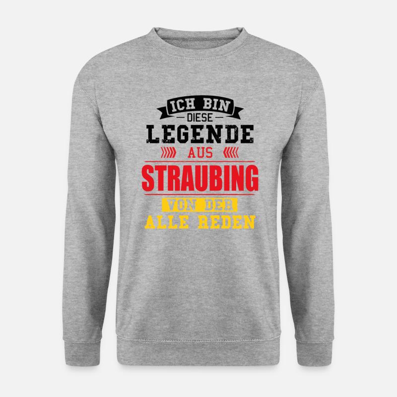 Stadt Straubing Deutschland Legende Spruch - Unisex Pullover - Weißgrau meliert