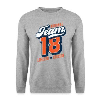 Original Team 18 - Limited Edition - Unisex Sweatshirt - salt & pepper - Front - Alina (178cm) & Michal (187cm)