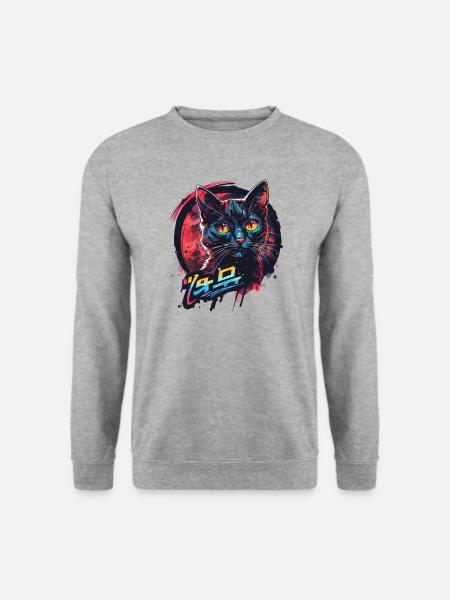 Cyberpunk Cat - Unisex Sweatshirt - salt & pepper