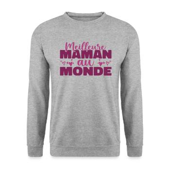 Die beste Mutter der Welt zum Muttertag - Unisex Pullover - Weißgrau meliert - Vorne - Alina (178cm) & Michal (187cm)