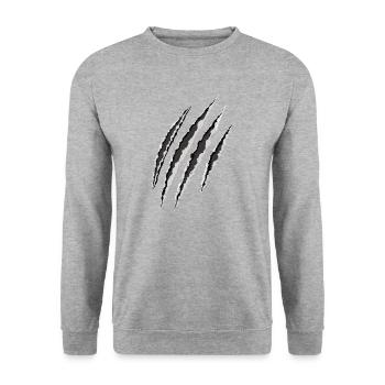 claw | claw | scratch - Unisex Sweatshirt - salt & pepper - Front - Alina (178cm) & Michal (187cm)