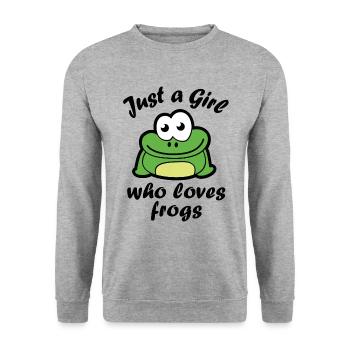 Une fille qui aime les grenouilles - Sweat-shirt Unisexe - gris chiné - Devant - Alina (178cm) & Michal (187cm)