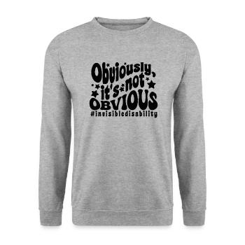 Unsichtbare Behinderung - Unisex Pullover - Weißgrau meliert - Vorne - Alina (178cm) & Michal (187cm)