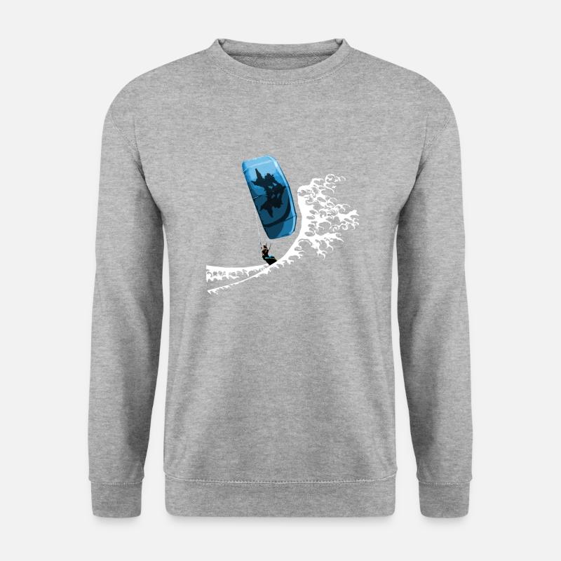 KITESURF - Unisex Pullover - Weißgrau meliert