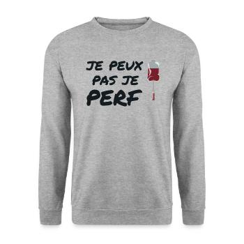Ich kann nicht perf, Krankenschwester Humor Geschenkidee - Unisex Pullover - Weißgrau meliert - Vorne - Alina (178cm) & Michal (187cm)