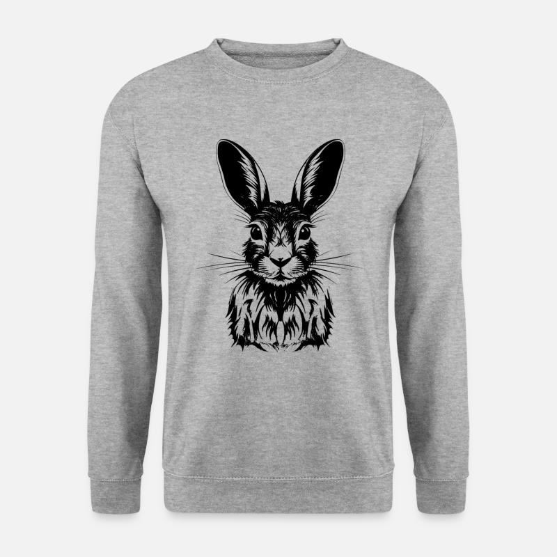 Hase - Unisex Pullover - Weißgrau meliert
