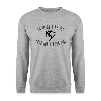 Snow is too soft for me - Unisex Sweatshirt - salt & pepper - Front - Alina (178cm) & Michal (187cm)
