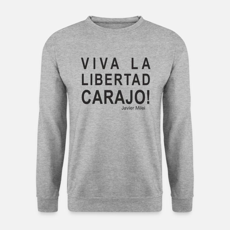 Viva la libertad - Unisex Pullover - Weißgrau meliert