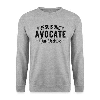 Je Suis Une Avocate Qui Déchire - Sweat-shirt Unisexe - gris chiné - Devant - Alina (178cm) & Michal (187cm)