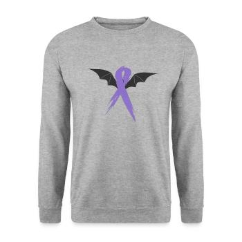 bat ribbon - Unisex Pullover - Weißgrau meliert - Vorne - Alina (178cm) & Michal (187cm)