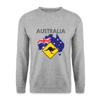 Australia TShirt - Australia T-Shirt - Unisex Sweatshirt - salt & pepper - Front - Alina (178cm) & Michal (187cm)