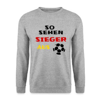I love clothes / WM Special - Unisex Pullover - Weißgrau meliert - Vorne - Alina (178cm) & Michal (187cm)