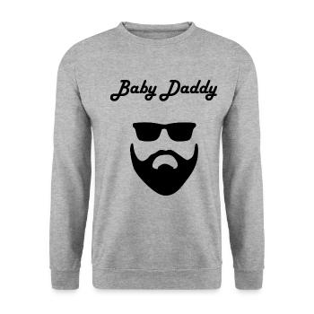 Baby Daddy Beard Sunglasses Cool - Unisex Sweatshirt - salt & pepper - Front - Alina (178cm) & Michal (187cm)