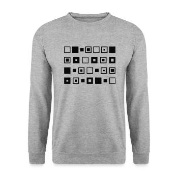 Kunst Schwarze Gemälde - Unisex Pullover - Weißgrau meliert - Vorne - Alina (178cm) & Michal (187cm)