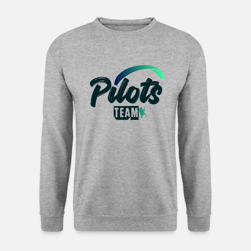 Pilots Team Gleitschirm - Unisex Pullover - Weißgrau meliert